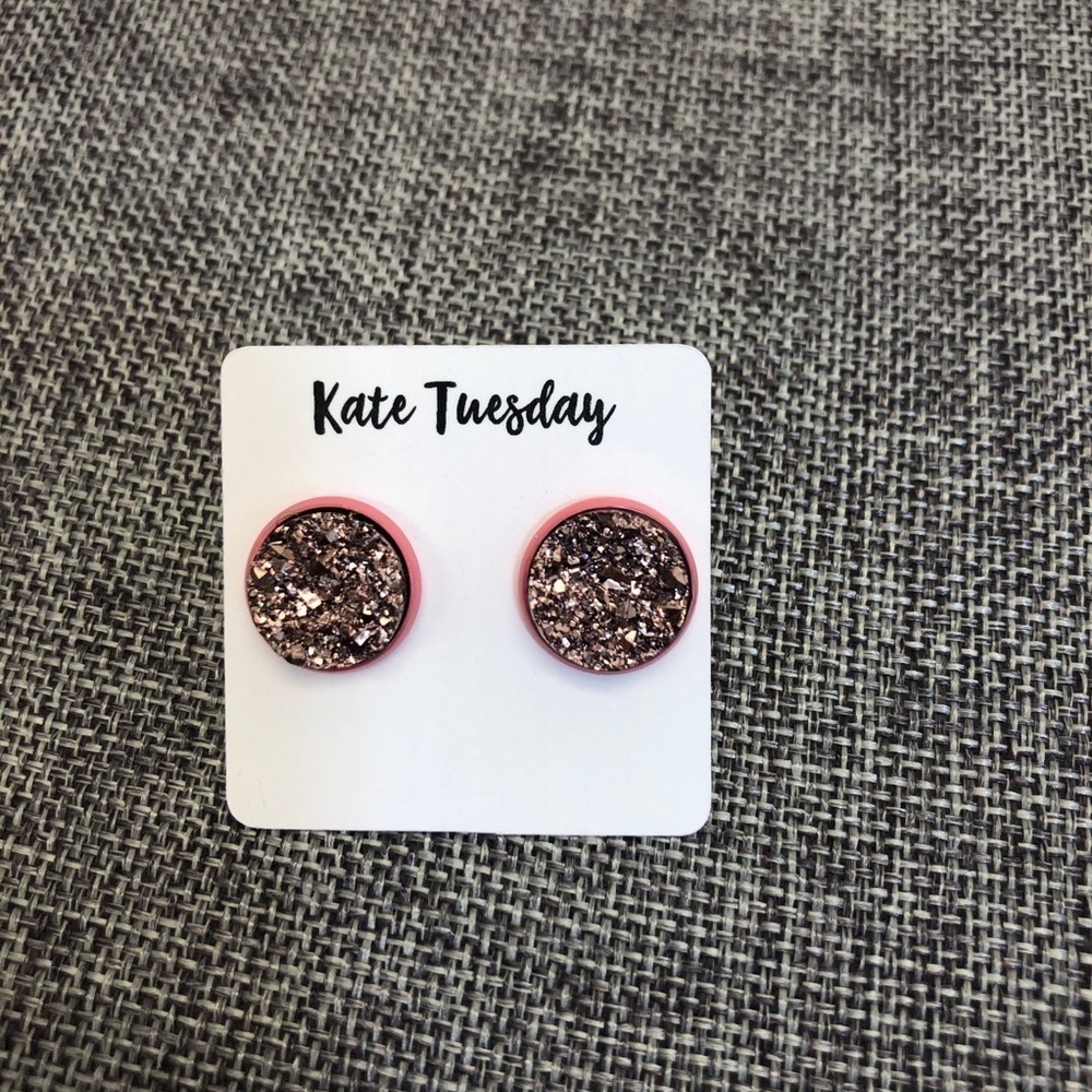 5/$20 bronze druzy stud earrings